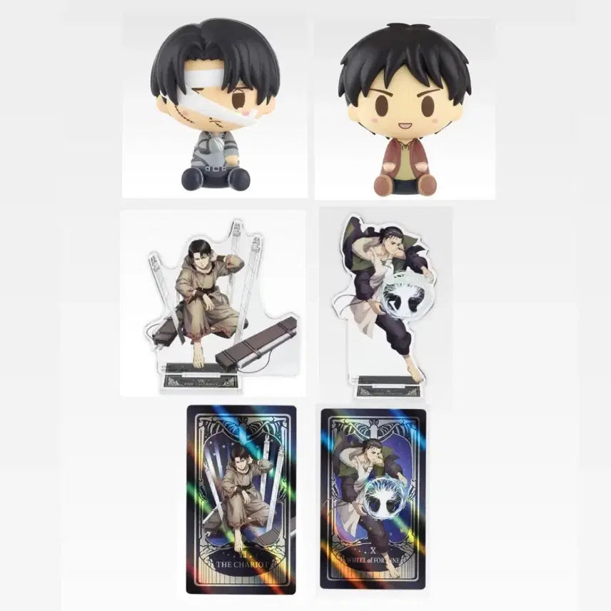 [BUNJANG] Attack on Titan Eren &amp; Levi Set - Choconoque, Acrylic, Card Bundle / (현물/일괄)진격의거인 에렌,리바이 세트 선택과 결과 초코노코,아크릴,카드