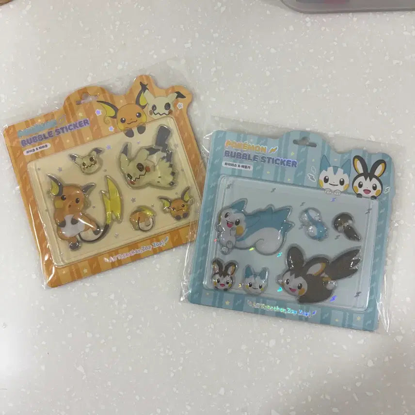 [BUNJANG] Pokemon Bubble Stickers Raichu &amp; Mimikyu, Pachirisu &amp; Emolga Bundle Set / 포켓몬 버블스티커 라이츄&amp;따라큐/파치리스&amp;에몽가 일괄