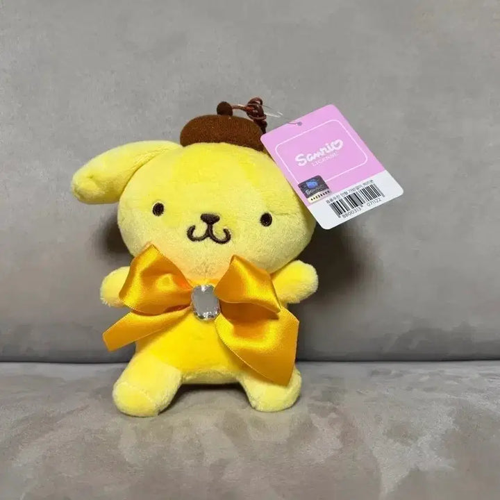 [BUNJANG] Sanrio Pompompurin Big Ribbon 13cm Keyring Plush Doll / 정품 산리오 폼폼푸린 빅리본 13cm 키링 인형