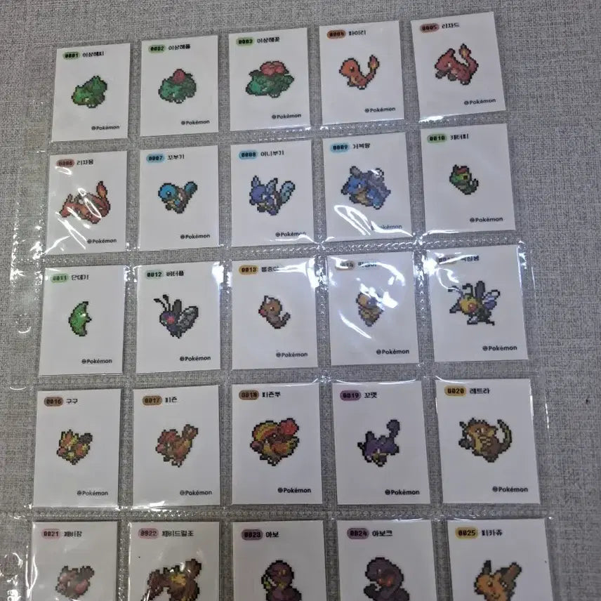 [BUNJANG] Pokemon Pixel Stickers 151 Full Set Individual Sale / 포켓몬 픽셀 띠부씰 151종 전종 개별판매합니다 (1/2)
