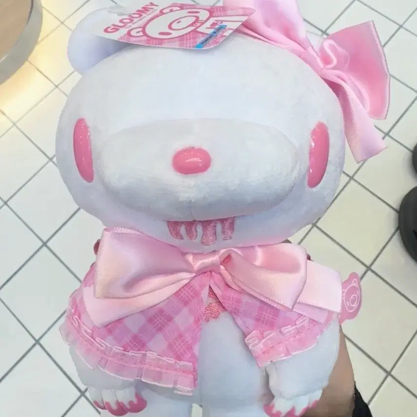 [BUNJANG] Gloomy Bear White Pink Lolita Dress / 글루미베어 화이트 핑크 로리타