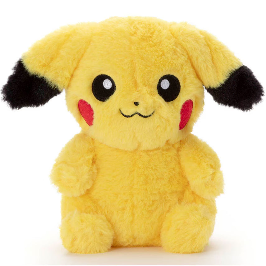 [BUNJANG] Takara Tomy Pyokorin Pikachu Plush Toy / 타카라토미 피코요린 플러쉬 보들보들 피카츄 인형(덤+포케피스 마스코트 피카츄)