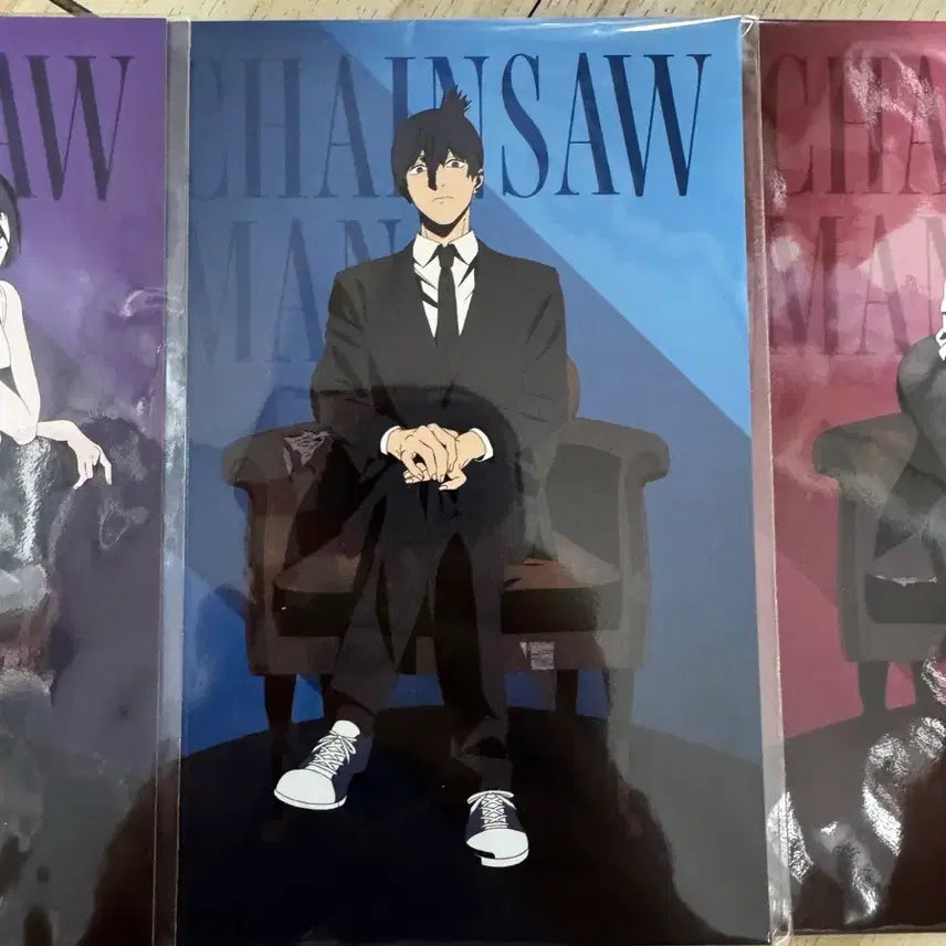 [BUNJANG] Chainsaw Man Illustration Postcard Set (3 Types) / 체인소맨 일러스트 엽서 3종 세트