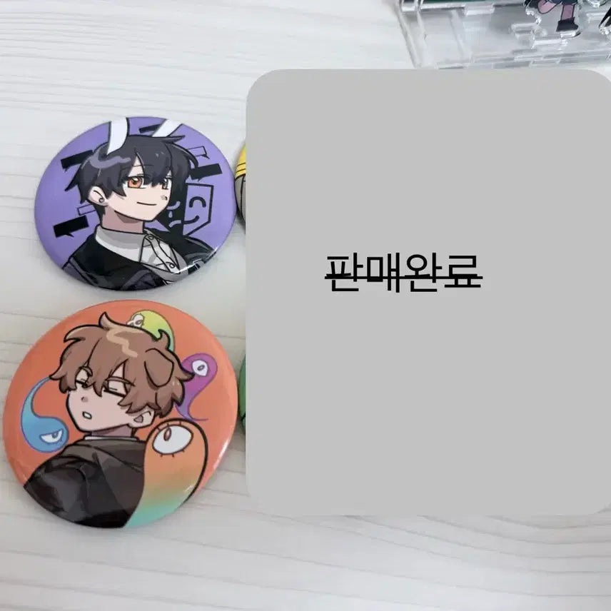 [BUNJANG] Pixelie Jamjil TV Misuban Can Badge Bundle Set (Duckgae &amp; Suhyun) / 픽셀리 잠뜰티비 미수반 캔뱃지 일괄 양도 덕개수현