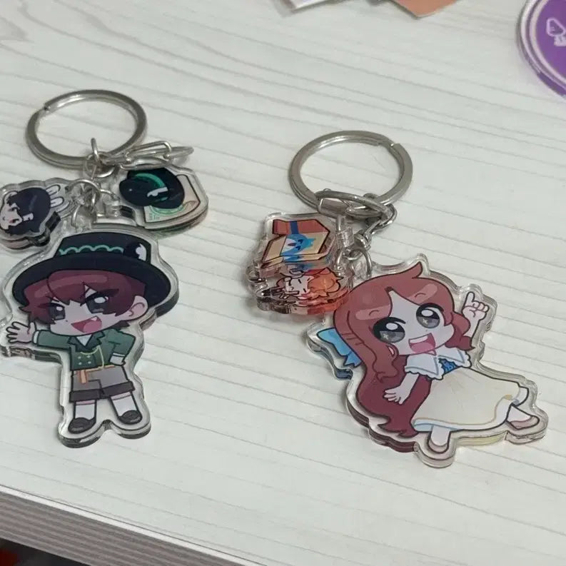 [BUNJANG] Jamtteul TV Pixelry Dinosaur Jamtteul "Young Lady &amp; Young Master" Keyring Bundle Set / 잠뜰티비 픽셀리 공룡잠뜰 아가씨도련님 키링 일괄 양도