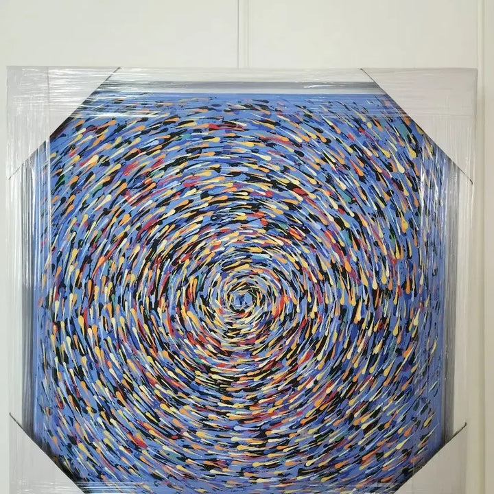 [BUNJANG] Lee Man-beom "Day When Carp Dance (Feast)" Abstract Oil Painting / 추상화 유화