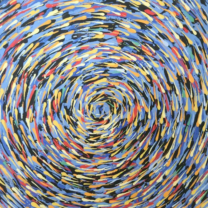 [BUNJANG] Lee Man-beom "Day When Carp Dance (Feast)" Abstract Oil Painting / 추상화 유화