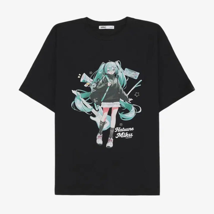 [BUNJANG] SPAO x Hatsune Miku Black T-Shirt (XL) / 스파오 하츠네 미쿠 블랙 반팔 티셔츠 (xl)