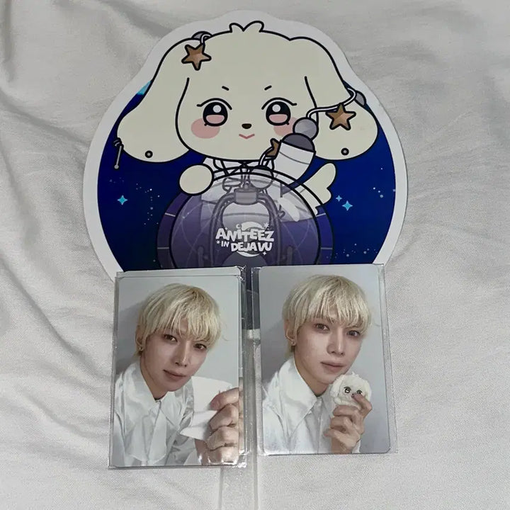 [BUNJANG] ATEEZ Aniteez Pop-up Yeosang Lucky Draw Bundle Set / 에이티즈 여상 애니티즈 팝업 입장 포카+8초 포카+헷몽이 부채