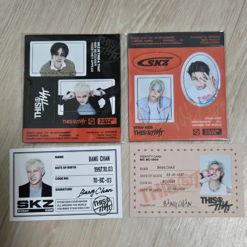 [BUNJANG] Stray Kids THIS &amp; THAT Magnet &amp; ID Card Set / 스트레이키즈 스키즈 디스앤댓 마그넷, 아이디카드