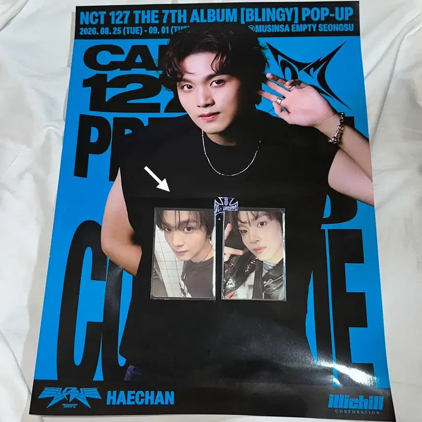 [BUNJANG] NCT 127 Blingy Haechan Photocard Set A/B + Poster Bundle / 엔시티 127 Blingy 블링이 팝업 해찬 트레카 A/B 셀포+포스터 일괄