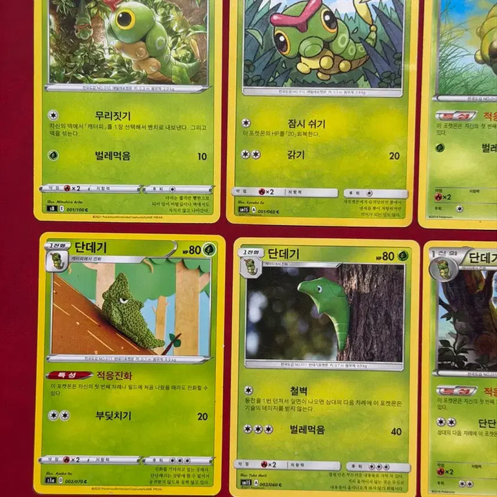 [BUNJANG] First Generation Pokemon Evolution Set Caterpie, Metapod, Butterfree 12 Cards / 1세대 포켓몬 고대 카드 캐터피 단데기 버터플 진화 세트 12장 xy