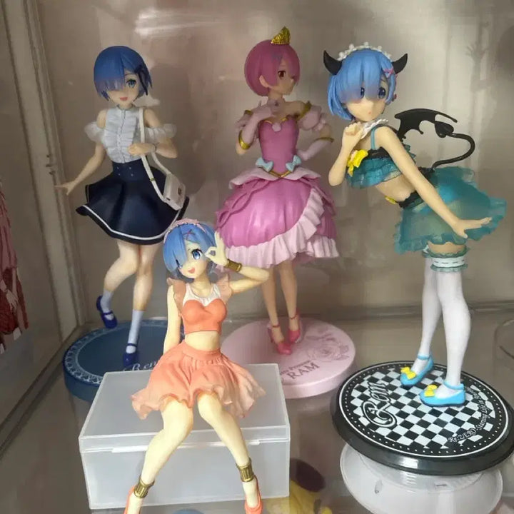 [BUNJANG] Re:Zero Ram &amp; Rem 4 Types Figure Set / 리제로 람렘 피규어 4종 세트