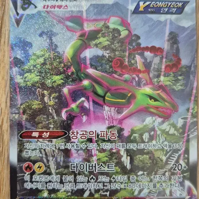 [BUNJANG] Rayquaza VMAX Special Illustration Rare Card / 레쿠쟈vmax 특일(급처)