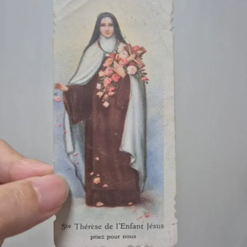 [BUNJANG] Antique Catholic Postcard - Saint Therese Illustration / 앤틱 빈티지 천주교 엽서 카드