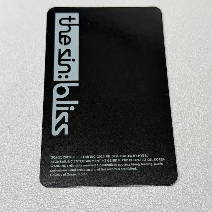 [BUNJANG] ENHYPEN THE SIN : BLISS ID Card Ver. Ni-ki / 엔하이픈 THE SIN : BLISS (ID Card Ver.) 니키