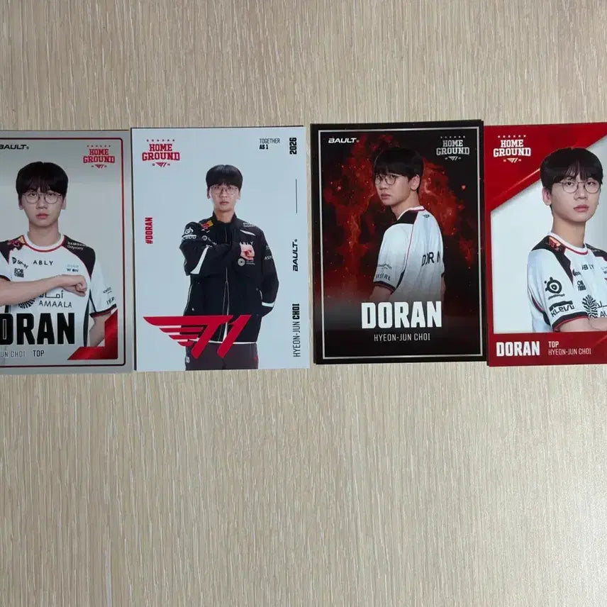 [BUNJANG] T1 Doran Home Jersey Bundle Set Photocard / Bault 티원 홈그 도란 4장 일괄