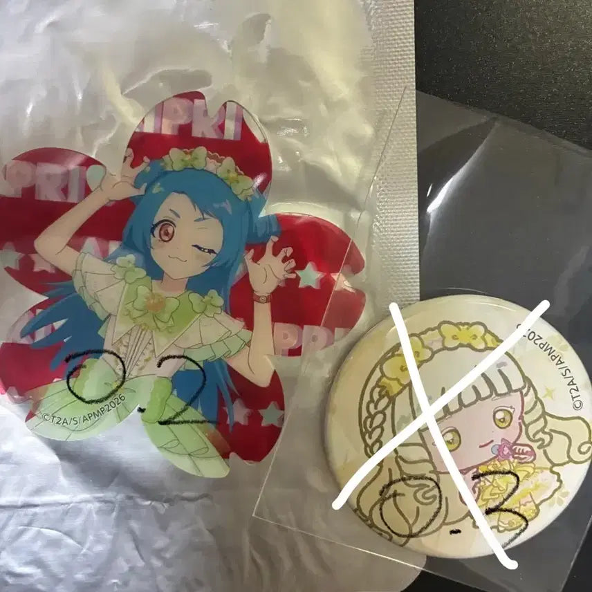 [BUNJANG] IDOLY PRIDE Lilie Tsumugi Vivi Badge &amp; Clear Card Set / 비밀의 아이프리 리리아 츠무기 비비 뱃지 클리어카드