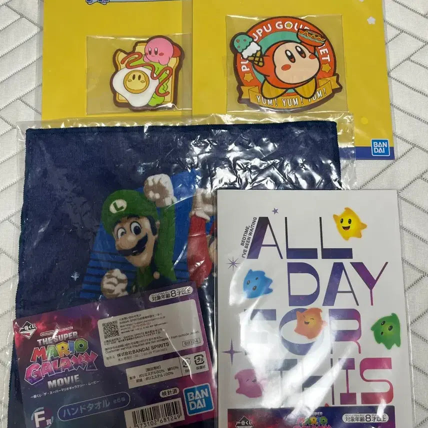 [BUNJANG] Kirby &amp; Super Mario Galaxy Plush Bundle Set / [일괄] 별의 커비 하위상 2종 + 슈퍼 마리오 갤럭시 하위상 2종