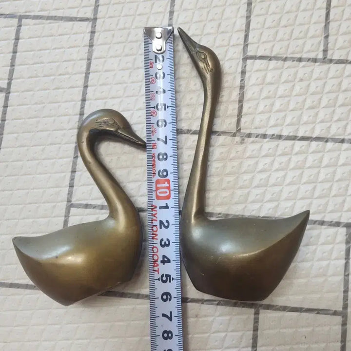 [BUNJANG] Brass Swan Ornaments (Pair) / 황동 백조 장식 소품 한쌍
