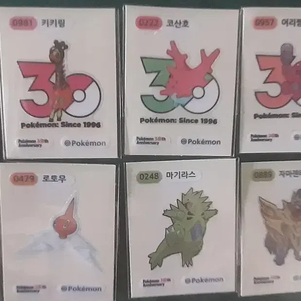 [BUNJANG] Pokemon 30th Anniversary Sticker Bundle Set (10 Types) / 포켓몬스터 30주년 기념띠부띠부씰포함 10장 일괄 판매합니다