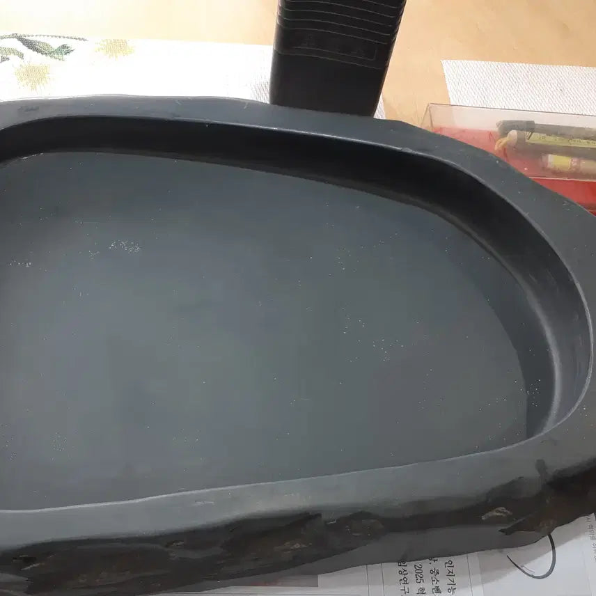 [BUNJANG] Large Stone Inkstone Set with Brush, Ink, and Paperweight / 초대형벼루 붓,먹 .문진