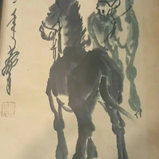 [BUNJANG] Artist Hwang Ju Donkey Ink Wash Painting / 중국그림 당나귀 수묵화