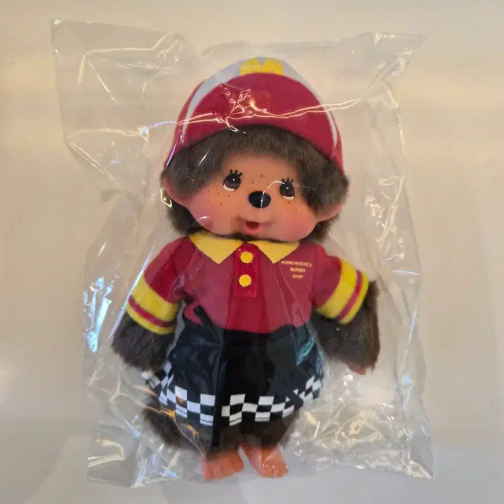 [BUNJANG] Monchhichi Hamburger Employee Doll (Authentic) / 햄버거 직원 몬치치 인형(정품)