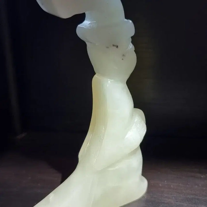 [BUNJANG] Fine White Jade Figurine Sculpture / 상질의 백옥 인물상 조각품 섬유질을 볼 수 있는 좋은 옥