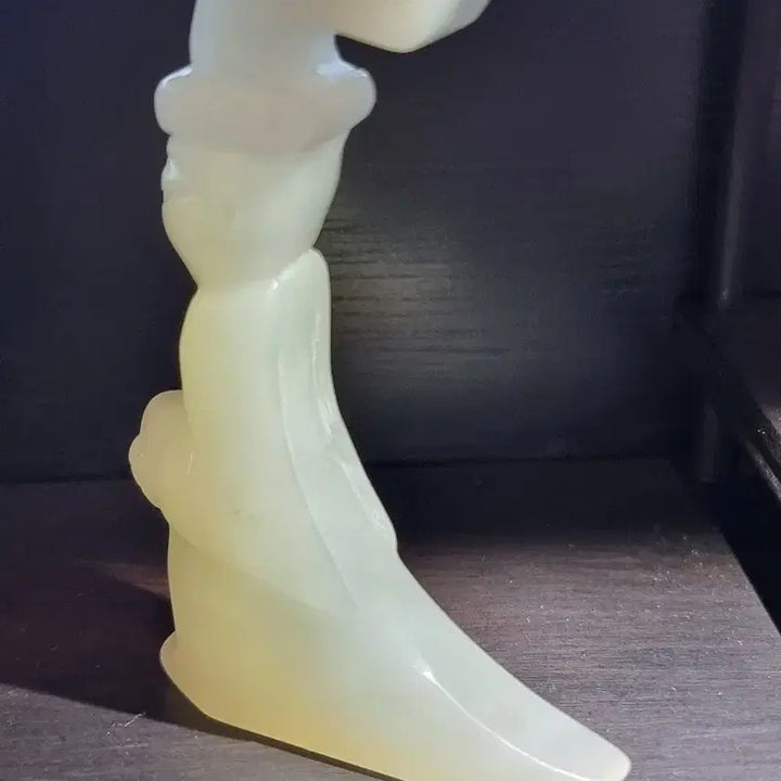 [BUNJANG] Fine White Jade Figurine Sculpture / 상질의 백옥 인물상 조각품 섬유질을 볼 수 있는 좋은 옥