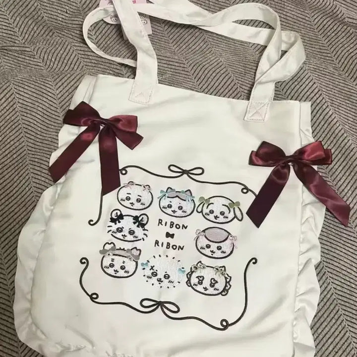 [BUNJANG] Chiikawa Refreshing Hairstyle Series Ribbon Eco Bag / [새상품] 먼작귀 치이카와 상큼 헤어스타일 시리즈 리본 에코백
