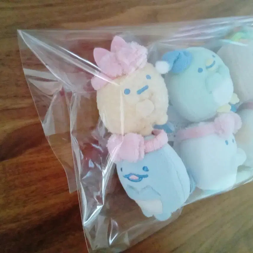 [BUNJANG] Sumikko Gurashi Night Routine Tenori Doll 6-Piece Set (Tokage, Ebi, Fake Penguin, Shirokuma, Neko, Tonkatsu) / 스밋코구라시 나이트루틴 테노리 인형 6종 세트 / 토카게 에비 가짜펭귄 시로쿠마 네코 돈카츠