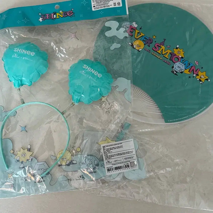 [BUNJANG] SHINee Everland Fan / Balloon Headband Set (Sealed) / 샤이니 에버랜드 굿즈 부채/풍선 머리띠 미개봉