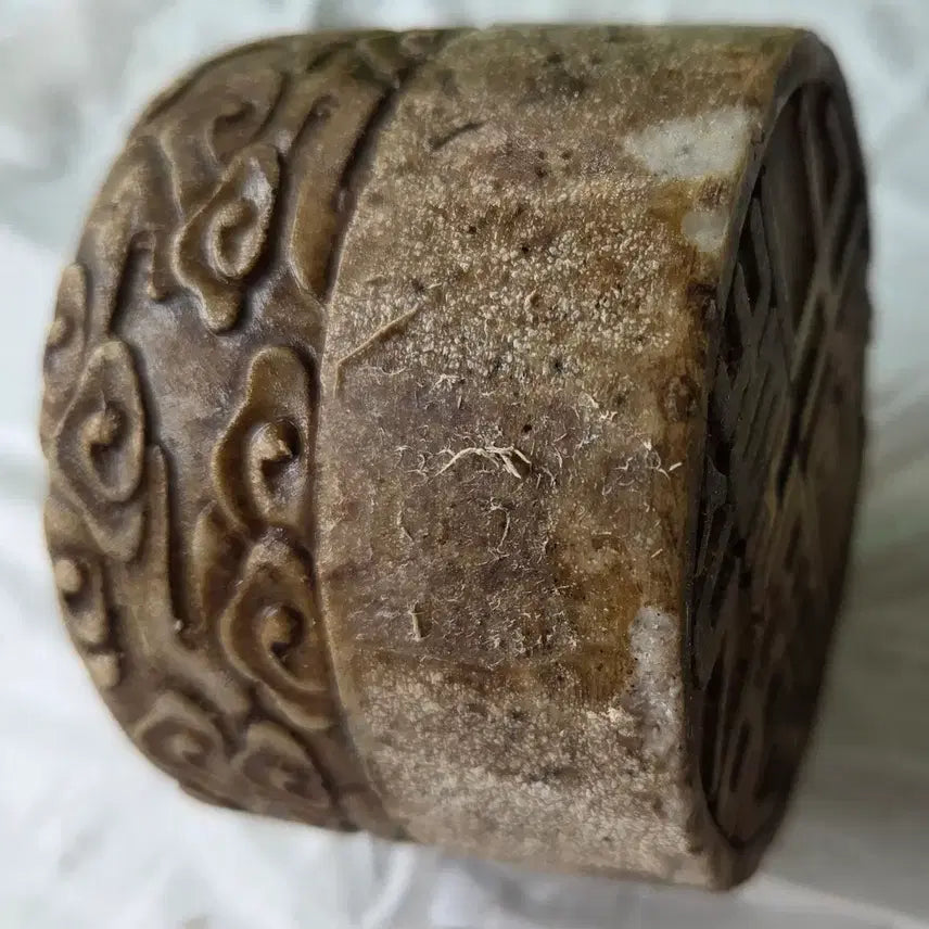 [BUNJANG] Antique Korean Traditional Celadon Carved Dragon Seal / 고풍스런 멋 전통 운룡문 인장 전각소품
