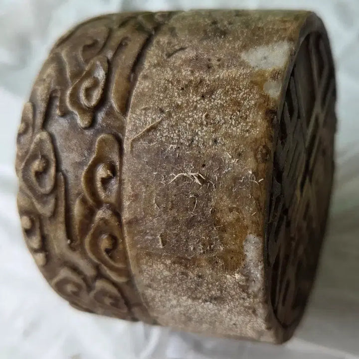 [BUNJANG] Antique Korean Traditional Celadon Carved Dragon Seal / 고풍스런 멋 전통 운룡문 인장 전각소품