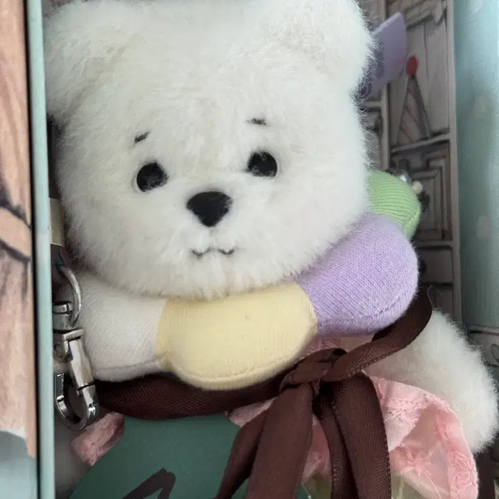 [BUNJANG] Teddy Tails Limited Edition Lena Bear Plush Keychain (White, XS) / 미개봉 테디테일즈 한정판 테디테어 애착인형 레나베어 화이트 xs키링