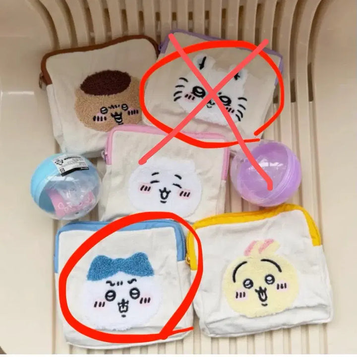 [BUNJANG] Hachiware Fluffy Pouch (Sealed) / (미개봉) 먼작귀 복슬복슬 파우치 하치와레