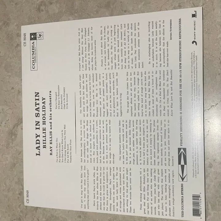 [BUNJANG] Billie Holiday Lady in Satin LP Vinyl Record / 재즈. 빌리 홀리데이 Lady in Satin LP 바이닐 음반