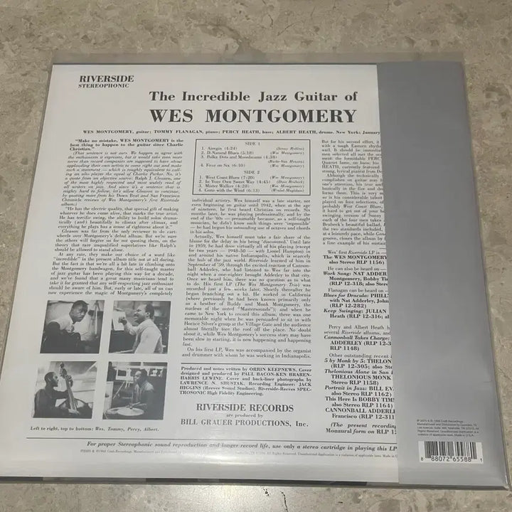 [BUNJANG] Wes Montgomery The Incredible Jazz Guitar Vinyl LP / 웨스 몽고메리 재즈 기타 LP The incredible jazz guitar.