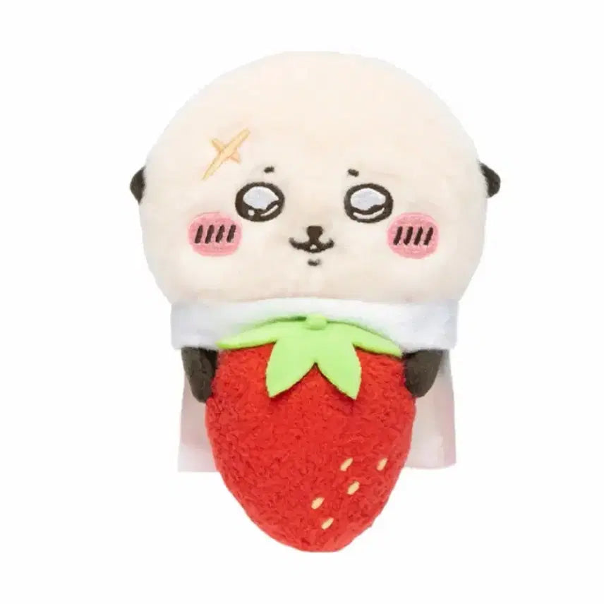 [BUNJANG] Chiikawa Racco Strawberry "Monjaku" Plush Doll / 치이카와 데스크탑 딸기 랏코 먼작귀 인형 누이 마코