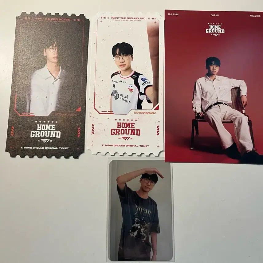 [BUNJANG] T1 Doran Photocard, Postcard, Ticket Bundle Set / T1 티원 홈그 도란 doran 특전 포카 엽서 티켓 일괄