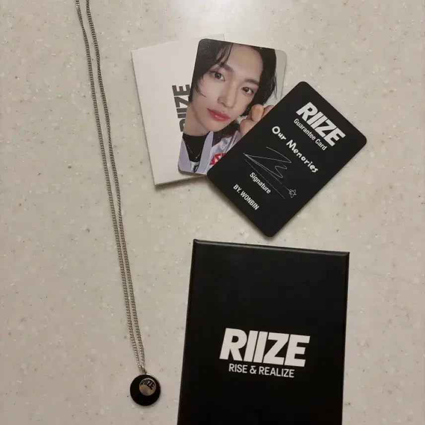 [BUNJANG] RIIZE Wonbin Sterling Silver 925 Necklace Photocard Set / 라이즈 원빈 925목걸이 굿즈 포토카드 포함