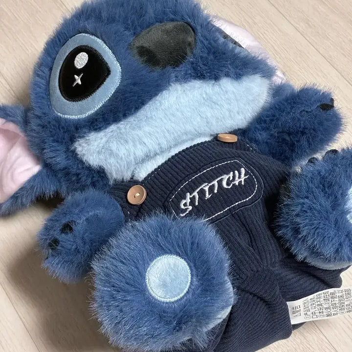 [BUNJANG] Miniso Stitch Overalls Plush Doll / 미니소 스티치 멜빵 인형