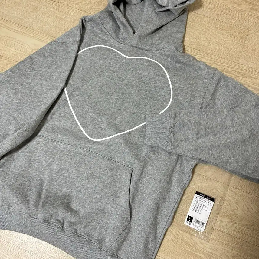 [BUNJANG] Fragment x BLACKPINK Heart Hoodie Grey L / 프라그먼트 x 블랙핑크 하트 후드 그레이 L