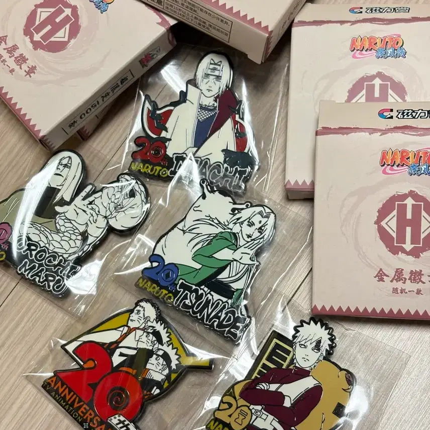 [BUNJANG] Naruto 20th Anniversary Chinese Lottery H Prize Badge Bundle Set / 나루토 20주년 중국쿠지 H상 뱃지 일괄