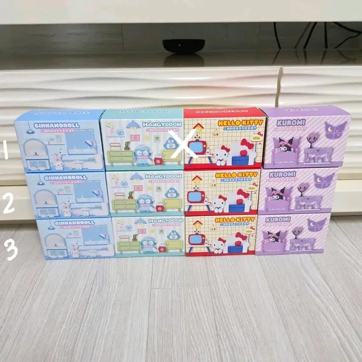 [BUNJANG] Sanrio Hello Kitty, Hangyodon, Kuromi, Cinnamoroll Set Figures (Sealed) / 무배)산리오 정품 가구세트 헬로키티 키티 가구세트  한교동 쿠로미 시나모롤 세트 피규어 미개봉 세트 판매