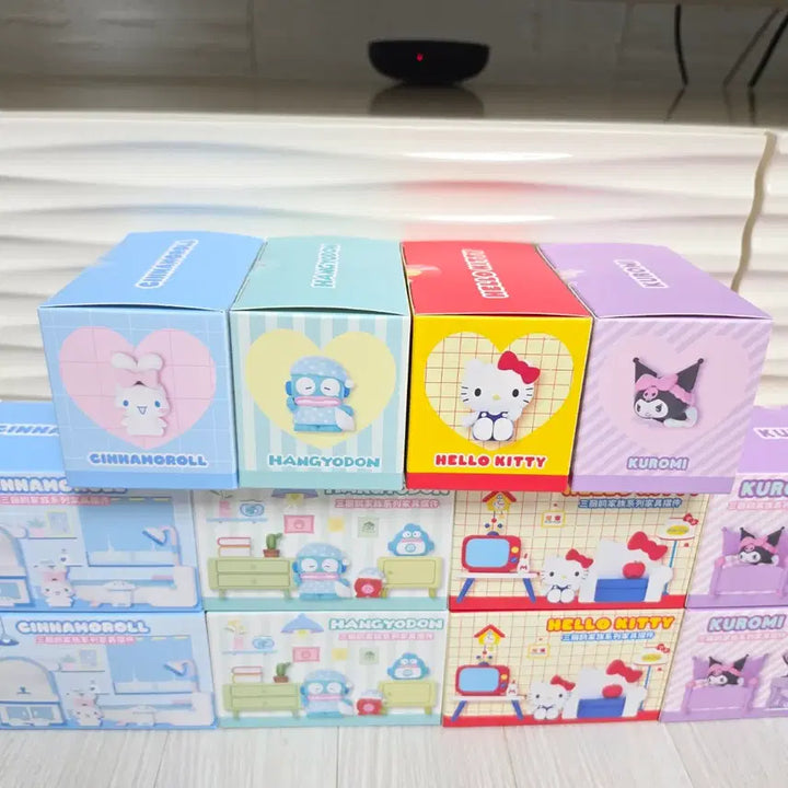 [BUNJANG] Sanrio Hello Kitty, Hangyodon, Kuromi, Cinnamoroll Set Figures (Sealed) / 무배)산리오 정품 가구세트 헬로키티 키티 가구세트  한교동 쿠로미 시나모롤 세트 피규어 미개봉 세트 판매