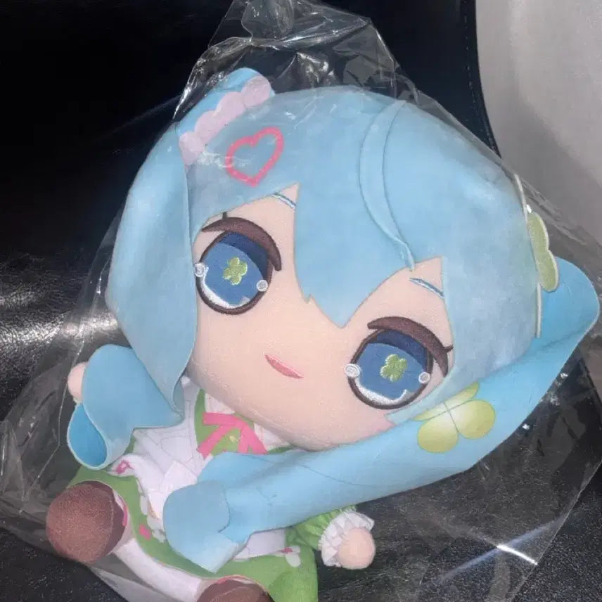[BUNJANG] Hatsune Miku FuRyu Kyurumaru Clover Version Big Plush / 하츠네미쿠 후류 big 누이구루미 큐루마루 (클로버 버전)