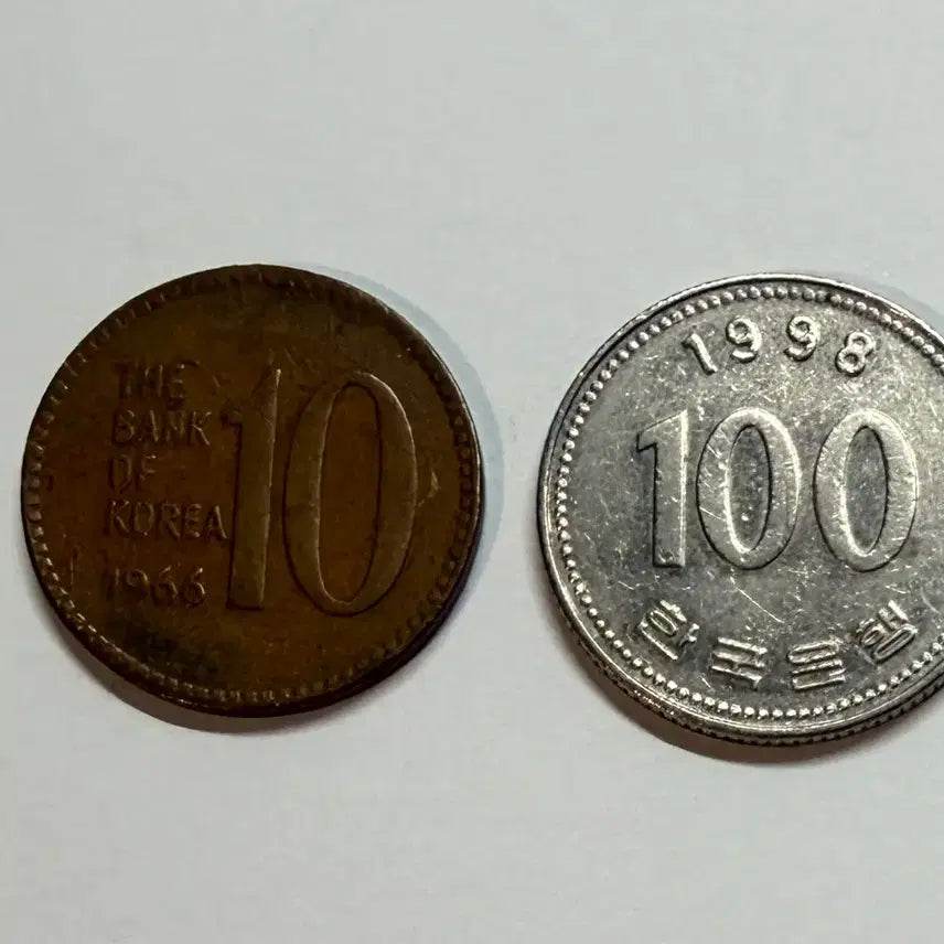 [BUNJANG] 1966 10 Won Coin &amp; 1998 100 Won Coin / 1998년 백원, 1966년 십원 동전 팝니다