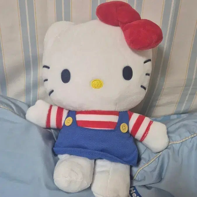 [BUNJANG] Sanrio Hello Kitty 25cm Medium Blue Apron Plush / 키티 블루앞치마 25중형 새상품